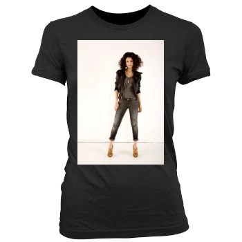 Selena Gomez Women's Junior Cut Crewneck T-Shirt