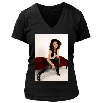 Selena Gomez Women's Deep V-Neck TShirt