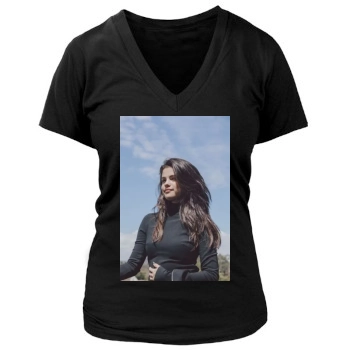 Selena Gomez Women's Deep V-Neck TShirt