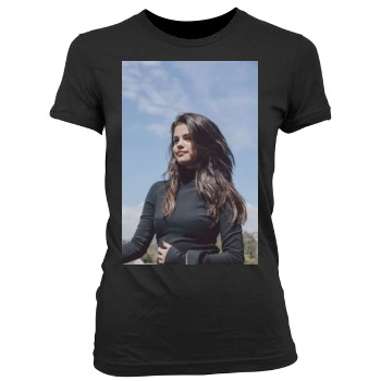 Selena Gomez Women's Junior Cut Crewneck T-Shirt