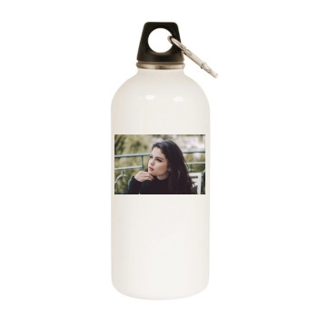 Selena Gomez White Water Bottle With Carabiner