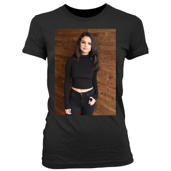 Selena Gomez Women's Junior Cut Crewneck T-Shirt