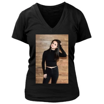 Selena Gomez Women's Deep V-Neck TShirt