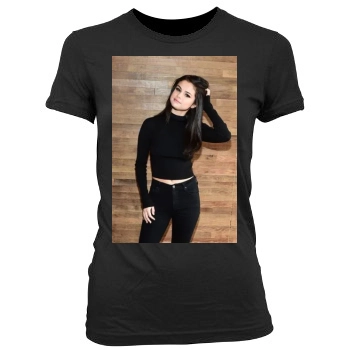 Selena Gomez Women's Junior Cut Crewneck T-Shirt