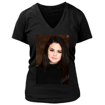 Selena Gomez Women's Deep V-Neck TShirt