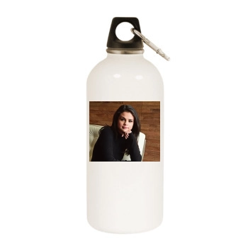 Selena Gomez White Water Bottle With Carabiner