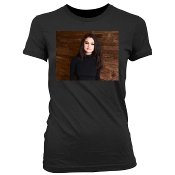 Selena Gomez Women's Junior Cut Crewneck T-Shirt