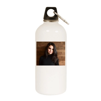 Selena Gomez White Water Bottle With Carabiner