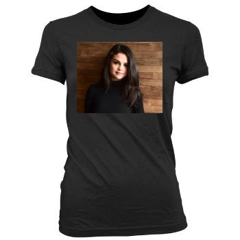 Selena Gomez Women's Junior Cut Crewneck T-Shirt