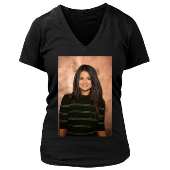 Selena Gomez Women's Deep V-Neck TShirt