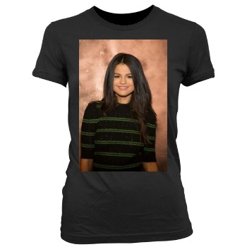 Selena Gomez Women's Junior Cut Crewneck T-Shirt