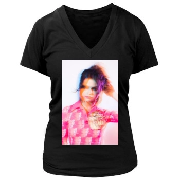 Selena Gomez Women's Deep V-Neck TShirt