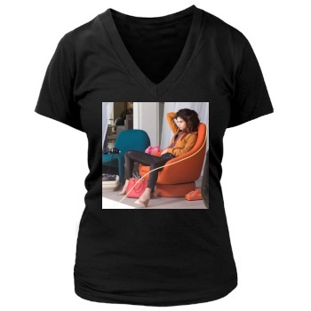 Selena Gomez Women's Deep V-Neck TShirt