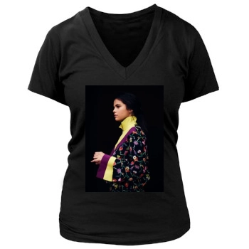 Selena Gomez Women's Deep V-Neck TShirt