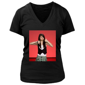 Selena Gomez Women's Deep V-Neck TShirt