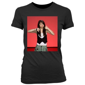 Selena Gomez Women's Junior Cut Crewneck T-Shirt