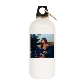 Selena Gomez White Water Bottle With Carabiner