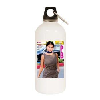 Selena Gomez White Water Bottle With Carabiner