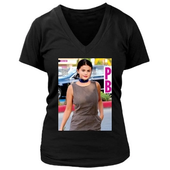 Selena Gomez Women's Deep V-Neck TShirt