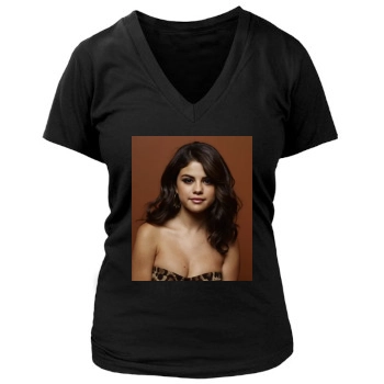 Selena Gomez Women's Deep V-Neck TShirt