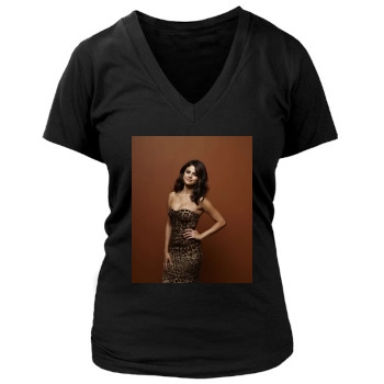 Selena Gomez Women's Deep V-Neck TShirt