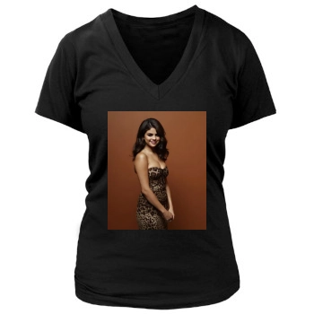 Selena Gomez Women's Deep V-Neck TShirt