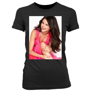 Selena Gomez Women's Junior Cut Crewneck T-Shirt