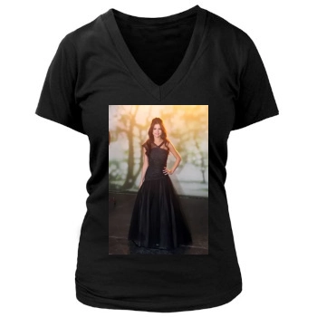 Selena Gomez Women's Deep V-Neck TShirt