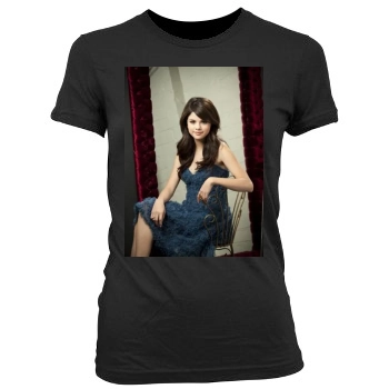 Selena Gomez Women's Junior Cut Crewneck T-Shirt