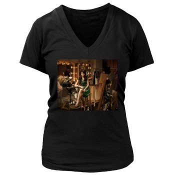 Selena Gomez Women's Deep V-Neck TShirt