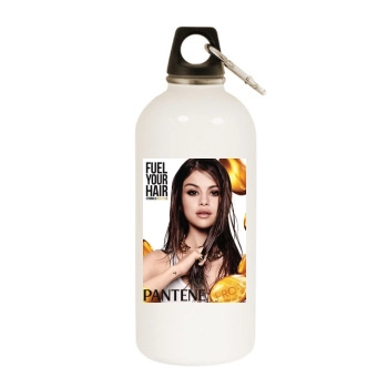 Selena Gomez White Water Bottle With Carabiner