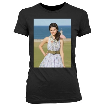 Selena Gomez Women's Junior Cut Crewneck T-Shirt