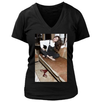 Selena Gomez Women's Deep V-Neck TShirt