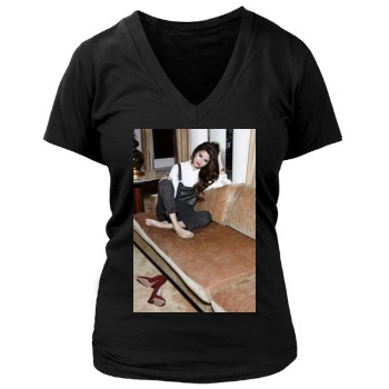 Selena Gomez Women's Deep V-Neck TShirt