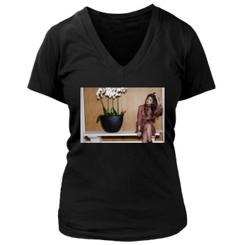 Selena Gomez Women's Deep V-Neck TShirt