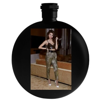 Selena Gomez Round Flask