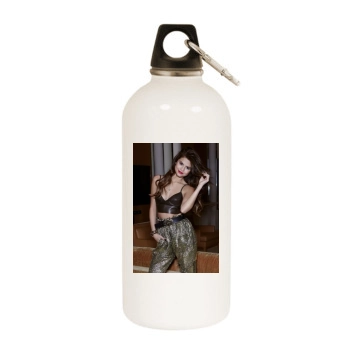 Selena Gomez White Water Bottle With Carabiner