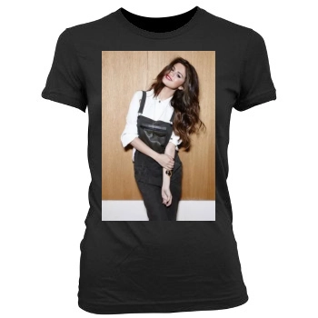 Selena Gomez Women's Junior Cut Crewneck T-Shirt