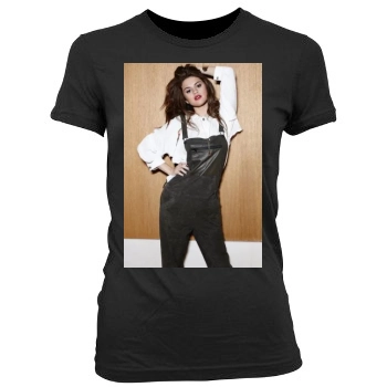 Selena Gomez Women's Junior Cut Crewneck T-Shirt