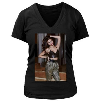 Selena Gomez Women's Deep V-Neck TShirt