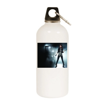 Selena Gomez White Water Bottle With Carabiner