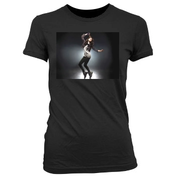 Selena Gomez Women's Junior Cut Crewneck T-Shirt