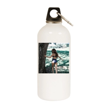 Selena Gomez White Water Bottle With Carabiner