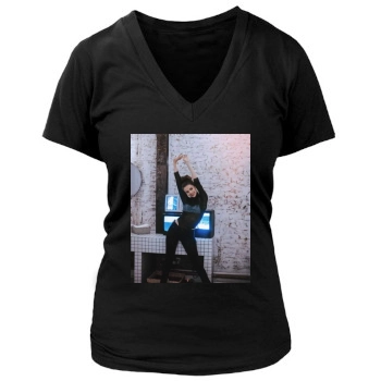 Selena Gomez Women's Deep V-Neck TShirt