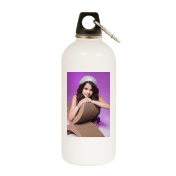 Selena Gomez White Water Bottle With Carabiner