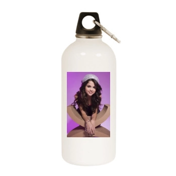 Selena Gomez White Water Bottle With Carabiner