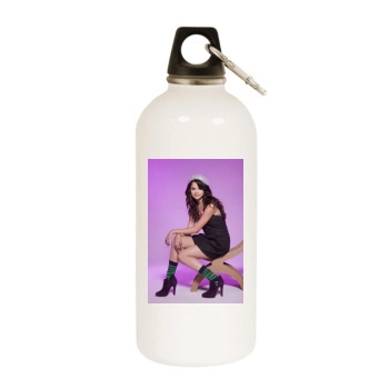 Selena Gomez White Water Bottle With Carabiner