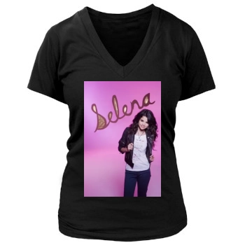 Selena Gomez Women's Deep V-Neck TShirt