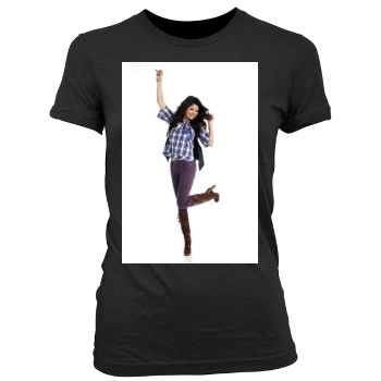 Selena Gomez Women's Junior Cut Crewneck T-Shirt