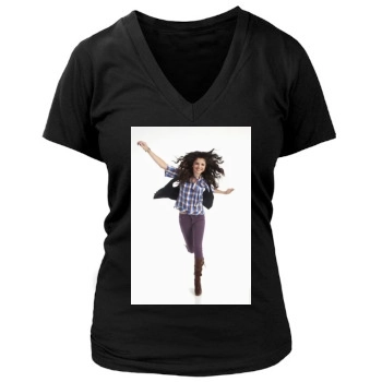 Selena Gomez Women's Deep V-Neck TShirt